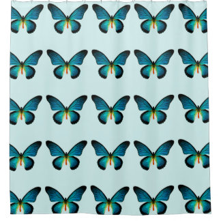 Cortina de ducha de mariposa azul