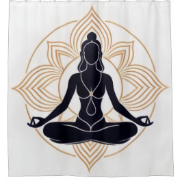 Cortina de ducha de meditación Zen Lotus