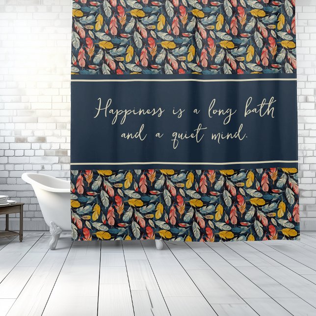 Cortina de ducha de mente silenciosa Boho Feathere (Subido por el creador)