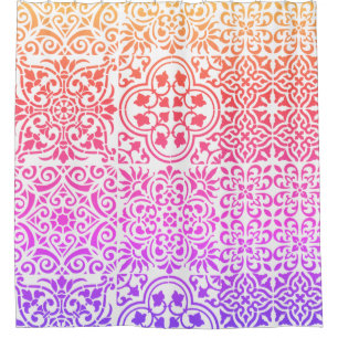 Cortina de ducha de mosaico mexicana