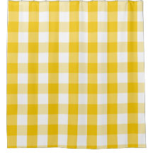 Cortina de ducha de mostaza amarilla