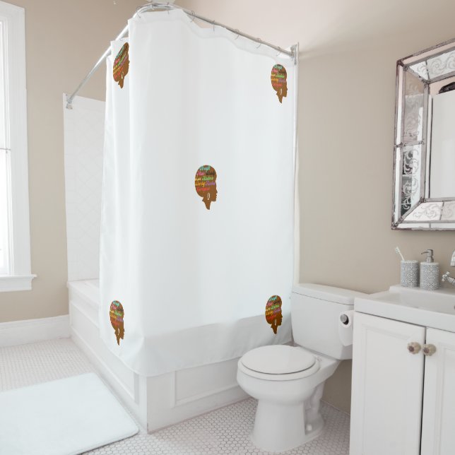 Cortina de ducha de mujer africana (In situ)