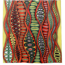Cortina de ducha de ojos Psychedelic Zentangle - V