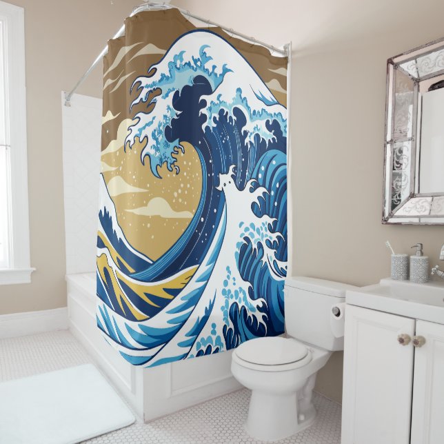 Cortina de ducha de ondas Hokusai (In situ)