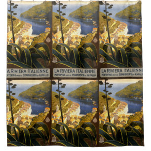 Cortina de ducha de origen italiano Riviera Vintag