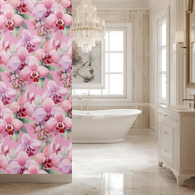 Cortina de ducha de orquídeas rosadas elegantes (Subido por el creador)