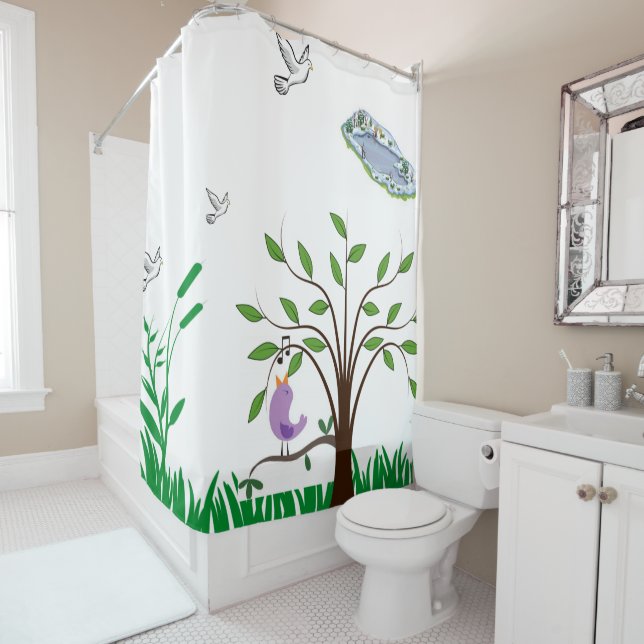 Cortina de ducha de pájaro (In situ)