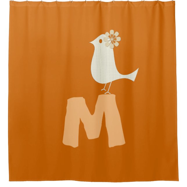 Cortina de ducha de pájaro divertida personalizado (Anverso)