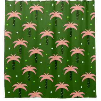 Cortina de ducha de palmera rosa