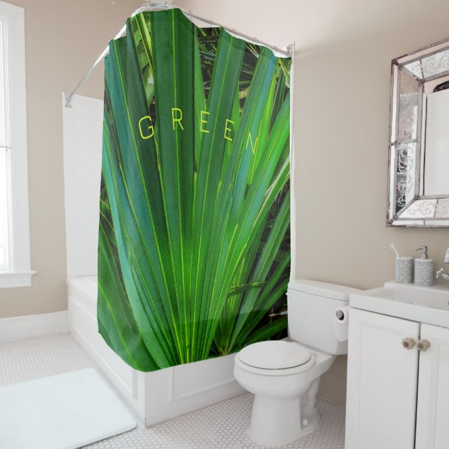 Cortina de ducha de palmetto verde (In situ)