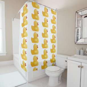 Cortina de ducha de pato de goma amarillo