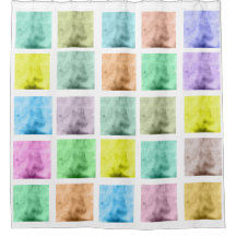 Cortina de ducha de patrón de acuarela colorida C