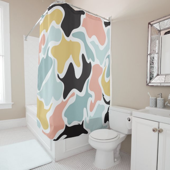 Cortina de ducha de patrón irregular (In situ)