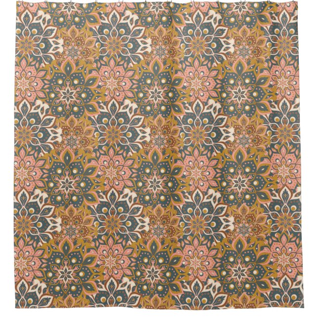 Cortina de ducha de patrón Mandala (Anverso)