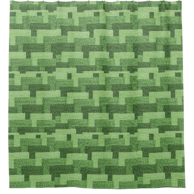 Cortina de ducha de patrón verde (Anverso)