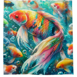 Cortina de Ducha de Peces Tropicales