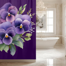 Cortina de ducha de pensamiento morado elegante