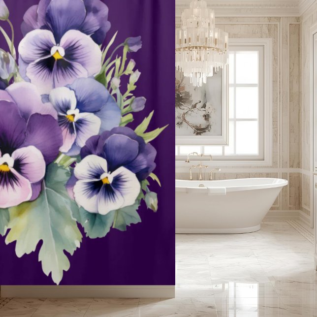 Cortina de ducha de pensamiento morado elegante (Subido por el creador)