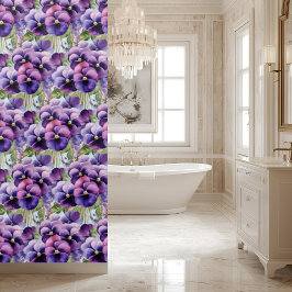 Cortina de ducha de pensamiento morado elegante