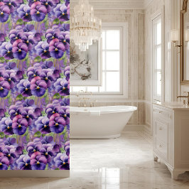 Cortina de ducha de pensamiento morado elegante