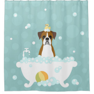 Cortina de ducha de perro de Boxer
