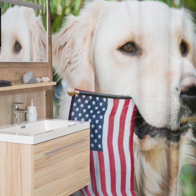 Cortina de ducha de perro patriótico Golden Retrie (Subido por el creador)
