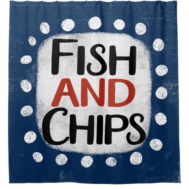 Cortina De Ducha De Pescado Y Chip (Anverso)