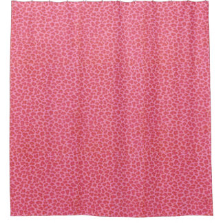 Cortina de ducha de piel de leopardo rosa