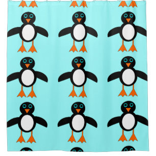 Cortina de ducha de pingüino suave