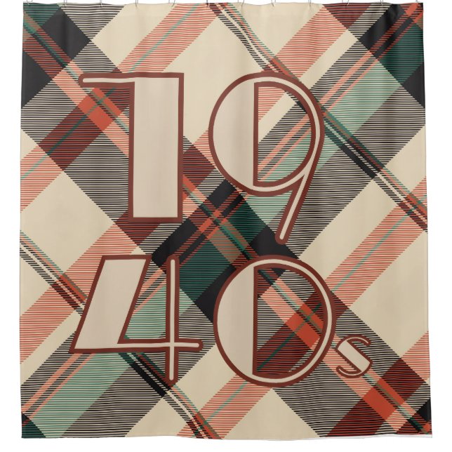 Cortina de ducha de plástico de los años 1940 (Anverso)