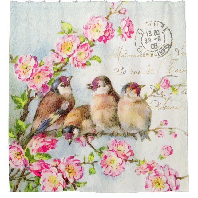 Cortina de ducha de plumas de primavera (Anverso)