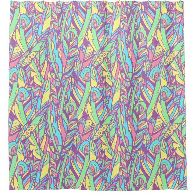 Cortina de ducha de plumas decorativas (Anverso)