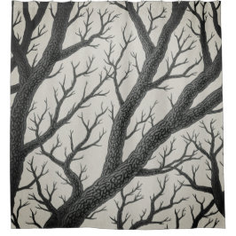 Cortina de ducha de rama de árbol