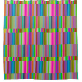 Cortina de ducha de rayas con bandas