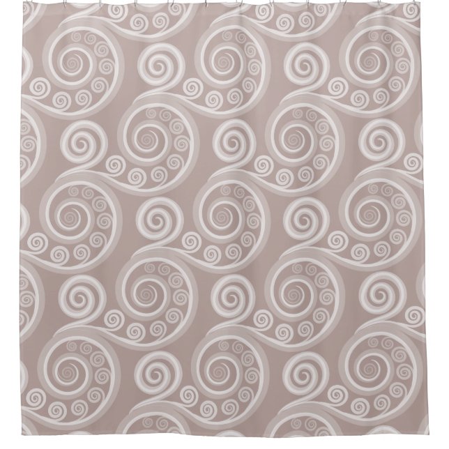 Cortina de ducha de remolino rosado Koru Swirls (Anverso)