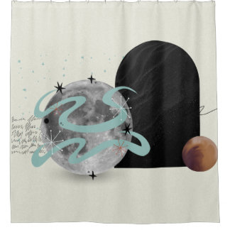 Cortina de ducha de resumen cósmico