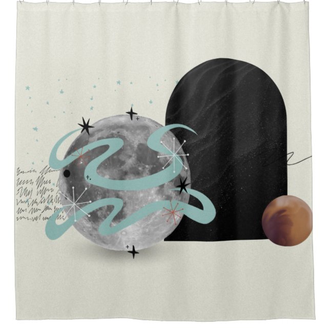 Cortina de ducha de resumen cósmico (Anverso)