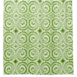 Cortina de ducha de resumen de giro verde