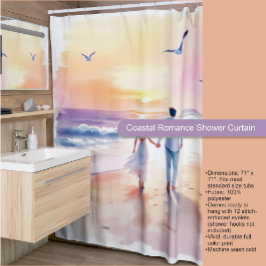Cortina de ducha de Romance costero