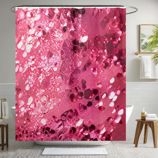 Cortina de ducha de secuencia rosa exuberante (Subido por el creador)