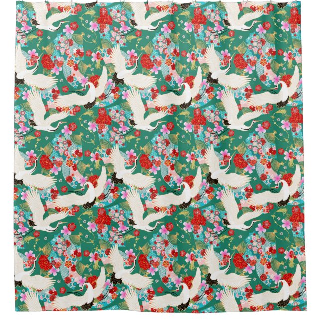 Cortina de ducha de seda asiática (Anverso)