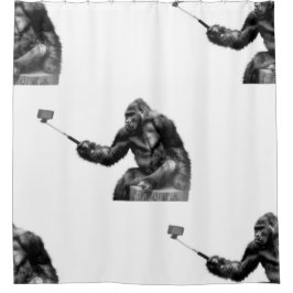 cortina de ducha de selfie stick