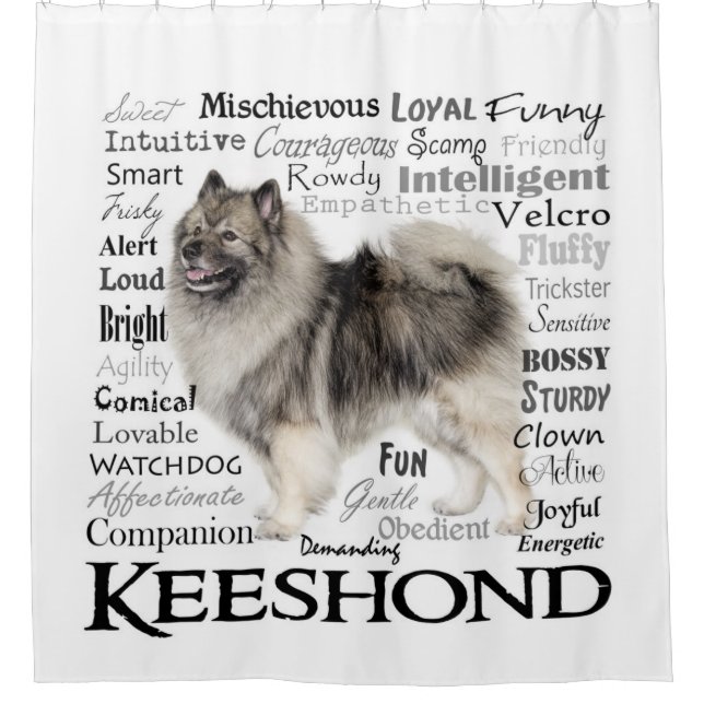Cortina de ducha de senderos Keeshond (Anverso)