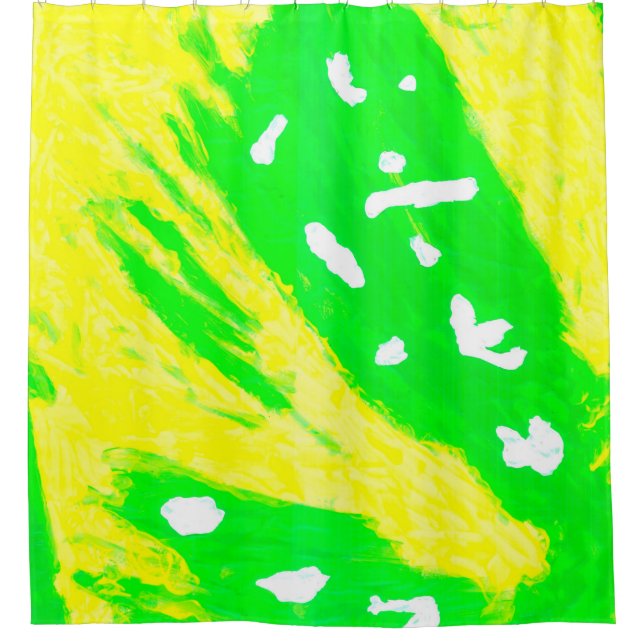 Cortina de ducha de sensación feliz (Anverso)