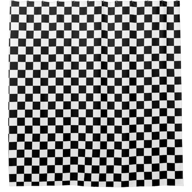 Cortina de ducha de tablero de damas Checker Check (Anverso)