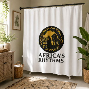 Cortina de ducha de tambor de león africano elegan