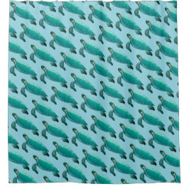 Cortina de ducha de tortuga marina