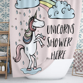 Cortina de ducha de Unicornio