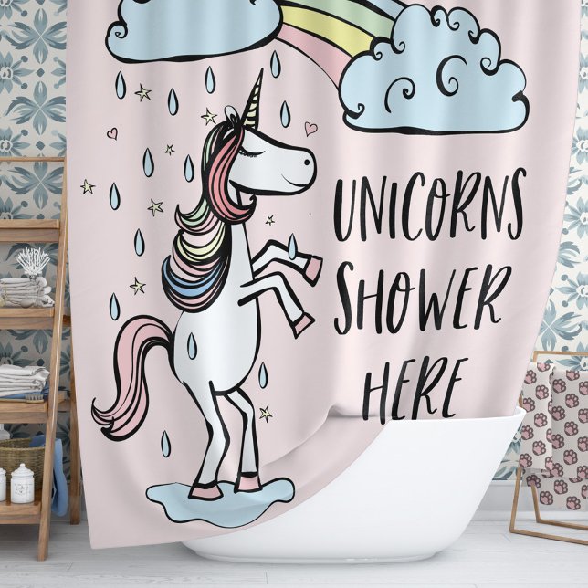 Cortina de ducha de Unicornio (Every dreamer needs to let the people know that you, a.k.a The Magical Unicorn showers here.)