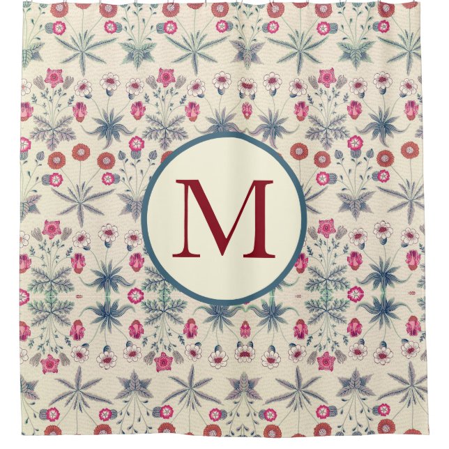 Cortina de ducha de William Morris con inicial (Anverso)